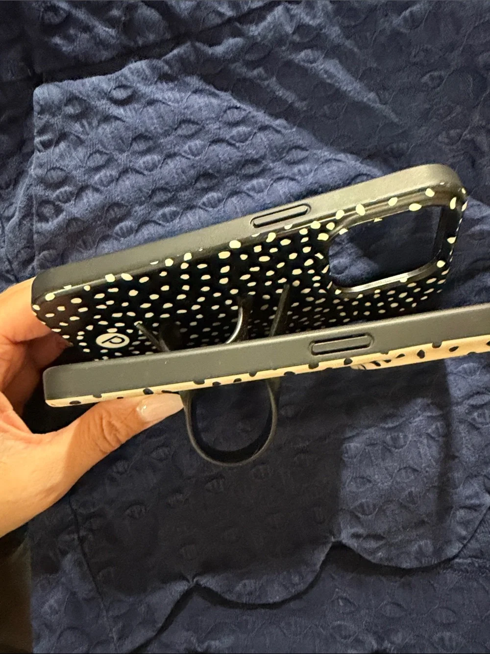 Loopy Case Black & Cream Dalmatian Spot Phone Cases with Loop Grip